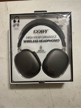 COBY High Performance Wireless Headphones — Black